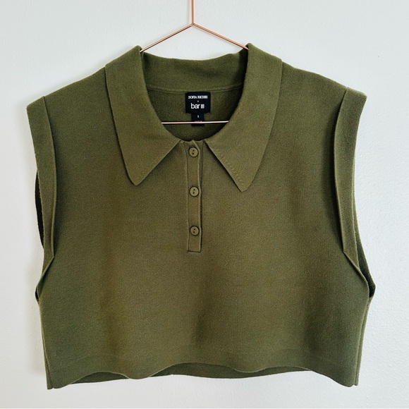 Bar lll X Sofia Richie 2 pieces set polo crop shirt and pull on pants - Picture 10 of 10